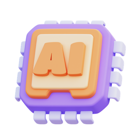 Chip de IA  3D Icon