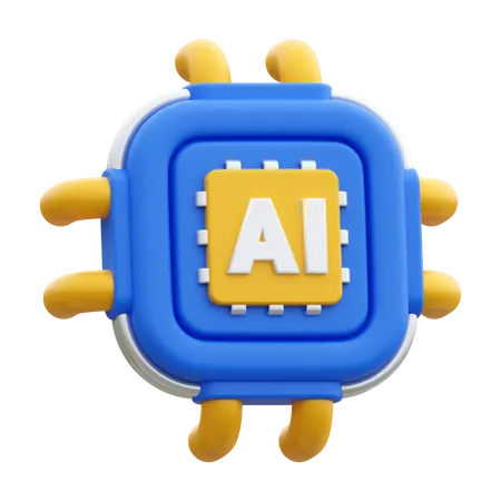 Chip de IA  3D Icon