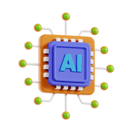 Chip de IA  3D Icon