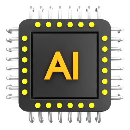 Chip de IA  3D Icon