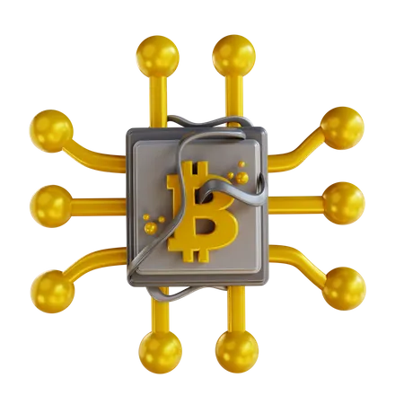 Chip de bitcoin  3D Illustration