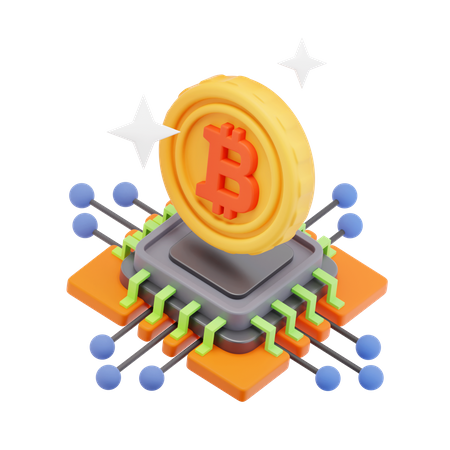 Chip de bitcoin  3D Icon