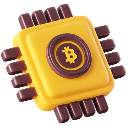 Chip de bitcoin  3D Icon