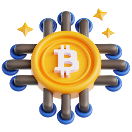 Chip de bitcoin  3D Icon