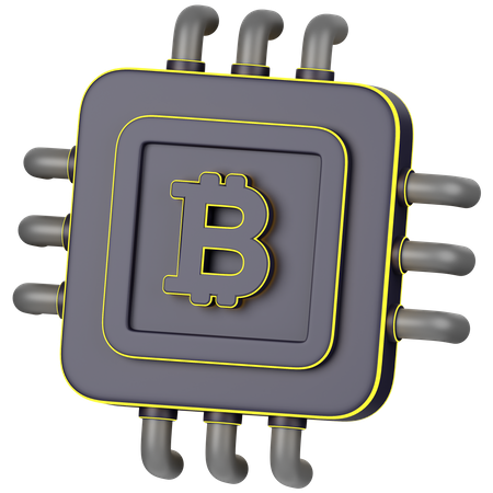 Chip de bitcoin  3D Icon