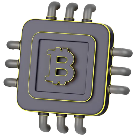 Chip de bitcoin  3D Icon