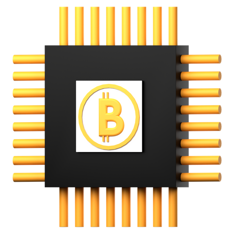 Chip de bitcoin  3D Icon