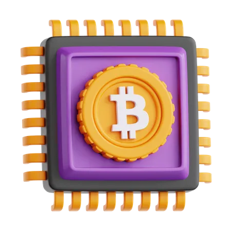 Chip de bitcoin  3D Icon