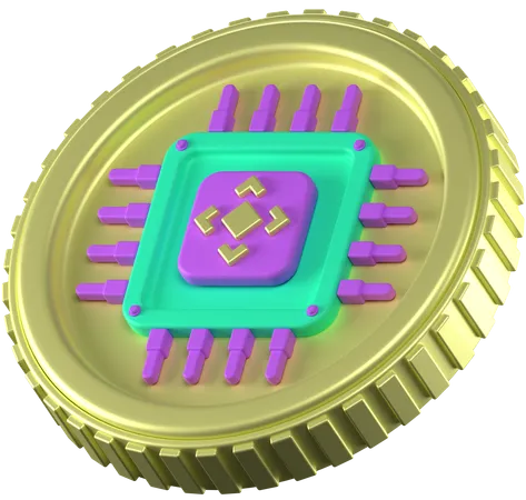 Chip de bitcoin  3D Icon