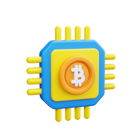 Chip de bitcoin  3D Icon