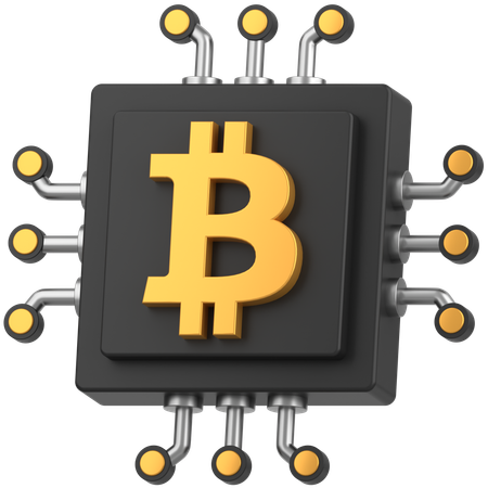 Chip de bitcoin  3D Icon