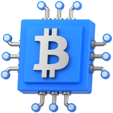 Chip de bitcoin  3D Icon