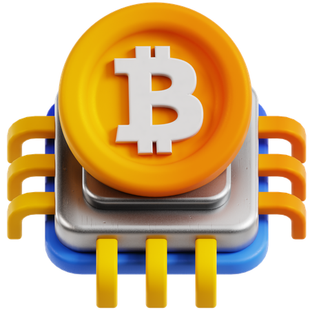 Chip de bitcoin  3D Icon