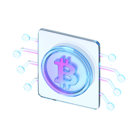 Chip de bitcoin  3D Icon
