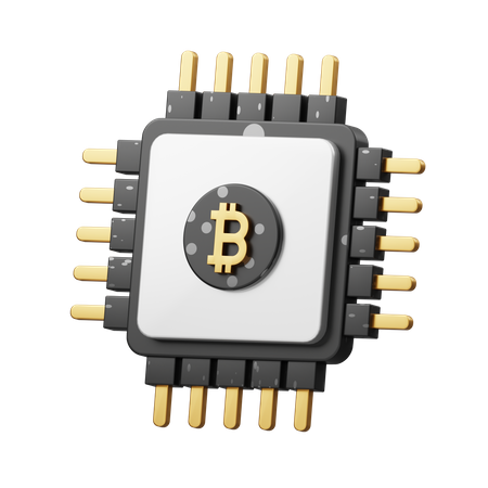 Chip de bitcoin  3D Icon