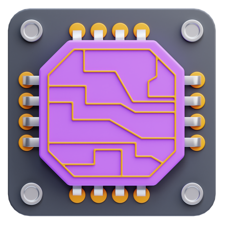 Chip de computador  3D Icon