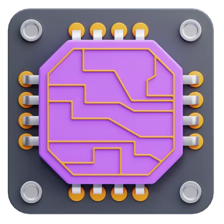 Chip de computador  3D Icon