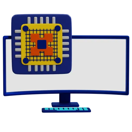 Chip de computador inovador  3D Icon