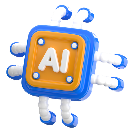 Chip de IA  3D Icon
