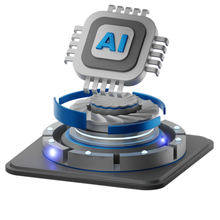 Chip de IA  3D Icon