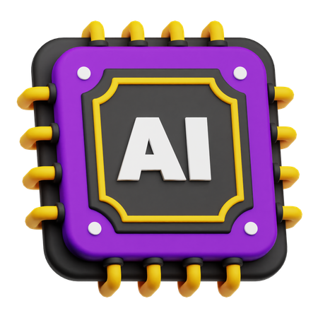 Chip de IA  3D Icon