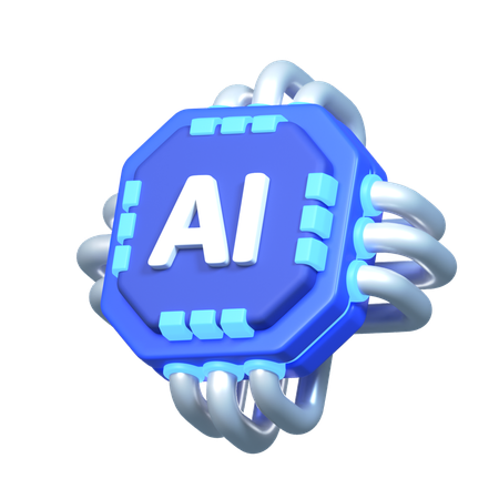 Chip de IA  3D Icon