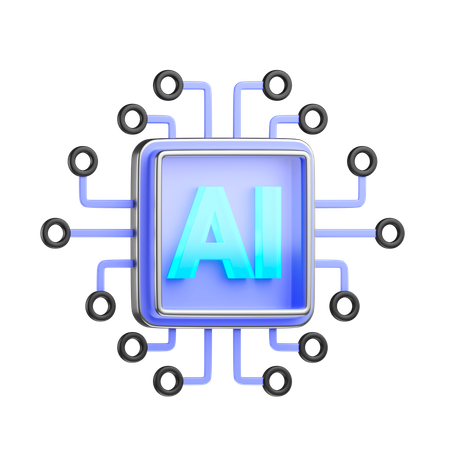 Chip de IA  3D Icon