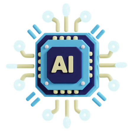 Chip de IA  3D Icon