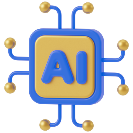 Chip de IA  3D Icon