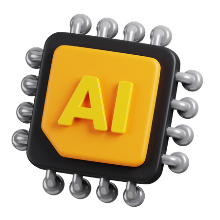 Chip de IA  3D Icon