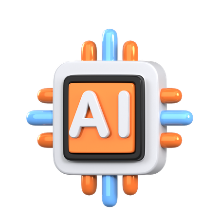 Chip de IA  3D Icon