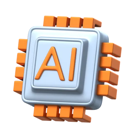 Chip de inteligência artificial  3D Icon