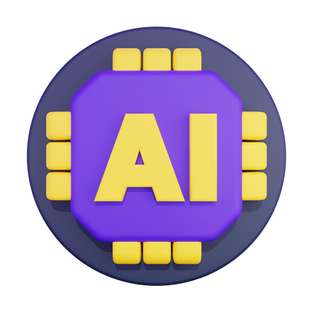 Chip de inteligencia artificial  3D Icon