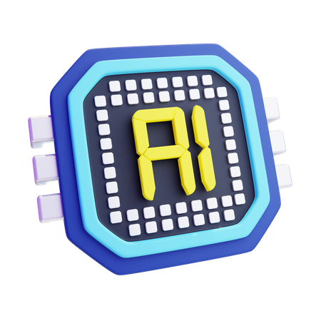 Chip de inteligencia artificial  3D Icon