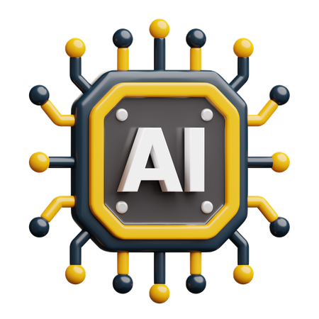 Chip de inteligencia artificial  3D Icon