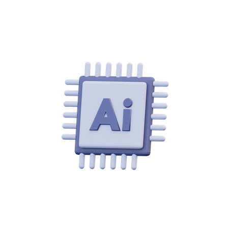 Chip de inteligencia artificial  3D Icon