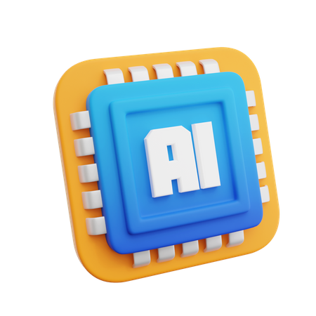 Chip de inteligencia artificial  3D Icon