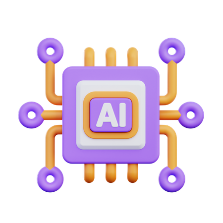 Chip de inteligencia artificial  3D Icon