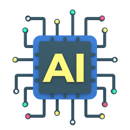 Chip de inteligencia artificial  3D Icon