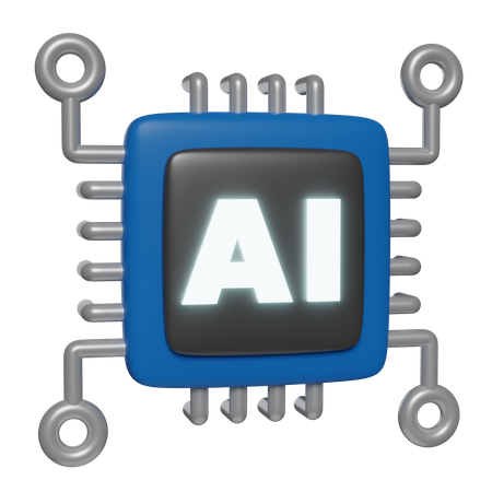Chip de inteligencia artificial  3D Icon