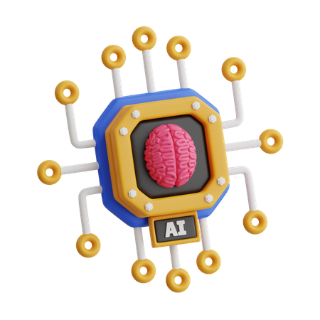 Chip de inteligencia artificial  3D Icon