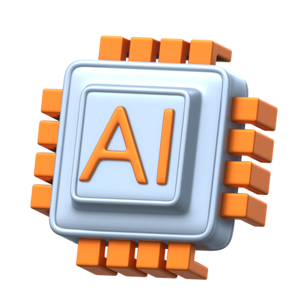 Chip de inteligencia artificial  3D Icon