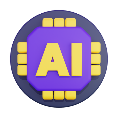 Chip de inteligencia artificial  3D Icon