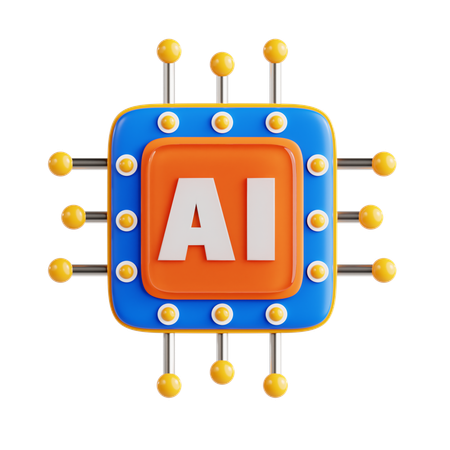 Chip de inteligencia artificial  3D Icon