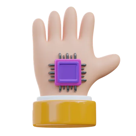 Chip de mano  3D Icon