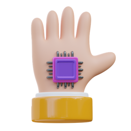 Chip de mão  3D Icon