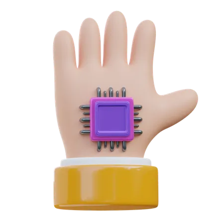 Chip de mão  3D Icon