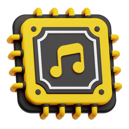 Chip de música  3D Icon