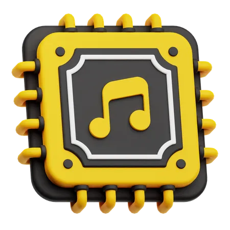 Chip de música  3D Icon