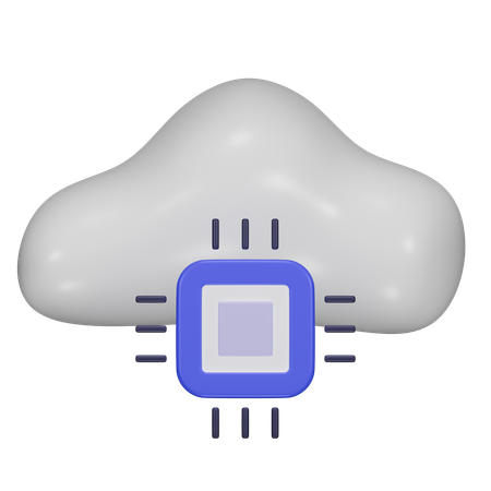 Chip de nube  3D Icon